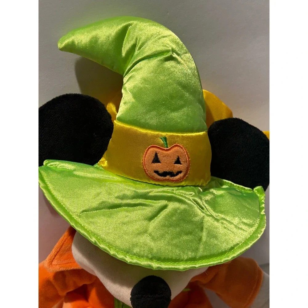 Disney Store Minnie Mouse Halloween Witch 2014 Plush Orange Green 11 inch